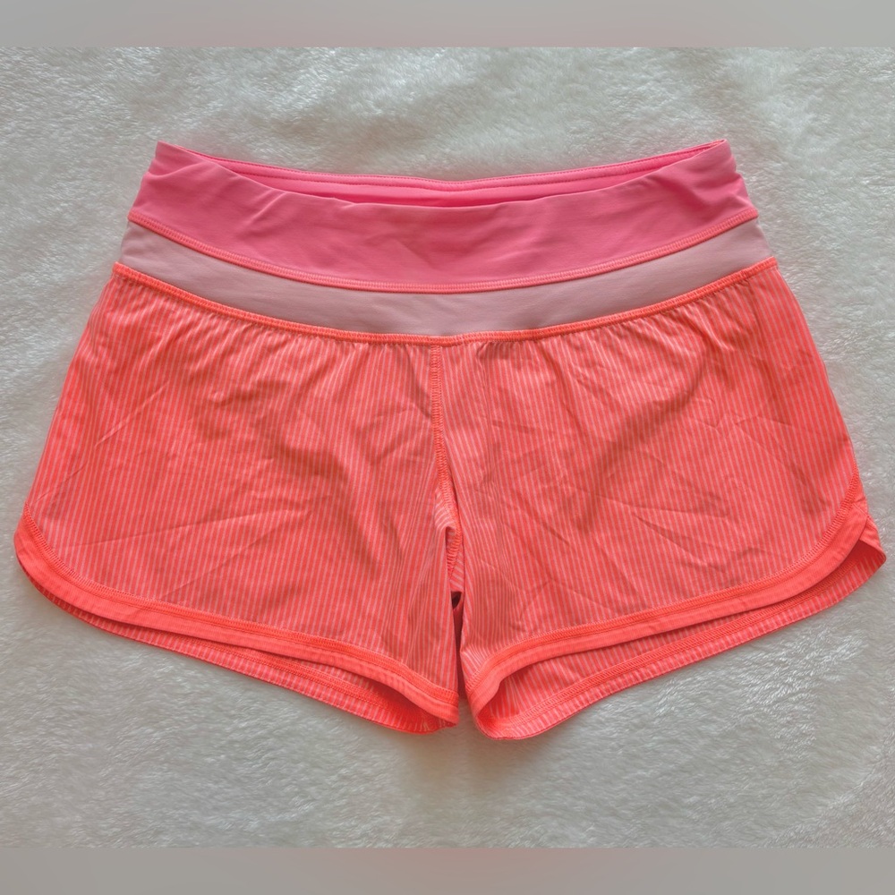 lululemon shorts bright coral pink & orange size 4